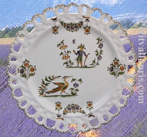 PLATE SUNFLOWER MODEL OLD MOUSTIERS TRADITION DECORATION