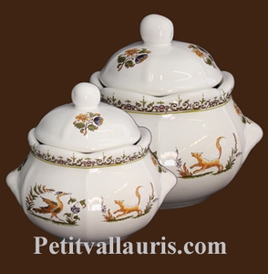 SUGAR BOWL STYLE MODEL OLD MOUSTIERS DECORATION