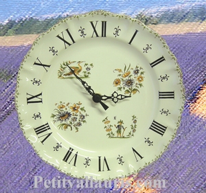 FAIENCE STYLE WALL CLOCK MOUSTIERS POLYCHROME DECORATING RN
