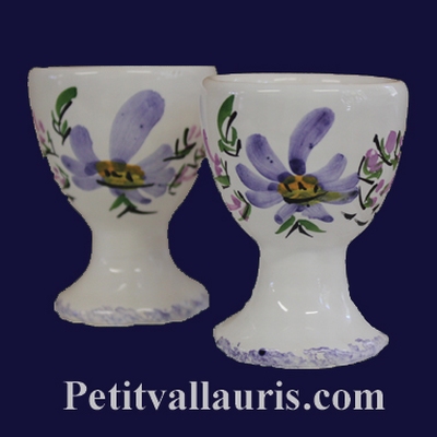 INDIVIDUAL EGG CUP BLUE FLOWERS DECOR