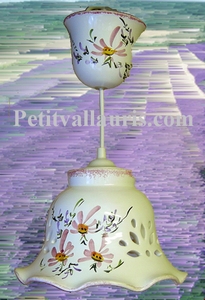 CERAMIC SUSPENSION LACE BELL MODEL PINK FLOWERS DECOR
