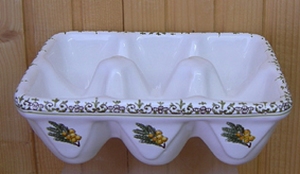 CERAMIC SUPPORT FOR EGGS (6) PROVENCAL MIMOSAS DECORATION
