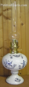 OIL LAMP CLASSIC MODEL TRADITION BLUE OLD MOUSTIERS DECOR