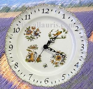 FAIENCE STYLE WALL CLOCK MOUSTIERS POLYCHROME DECORATING AN