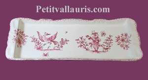 CAKE DISH OLD MOUSTIERS PINK TRADITION DECORATION