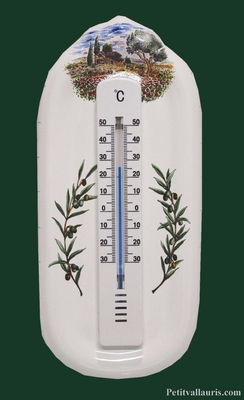 THERMOMETER WITH MURAL SUPPORT OLIVE-TREE PROVENCE DECOR