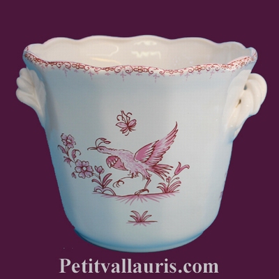 LITTLE PLANT POT PINK OLD MOUSTIERS TRADITION DECORATION