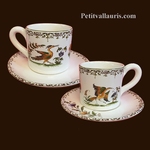 COFFEE CUP AND SAUCER OLD MOUSTIERS TRADITION DECORATION 