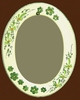 OVAL MIRROR GREEN FLOWERS DECOR AND RELIEF MARGUERITE 