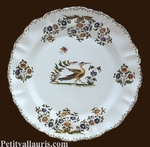 PLATE LOUIS XV MODEL WITH OLD MOUSTIERS DECORATION 